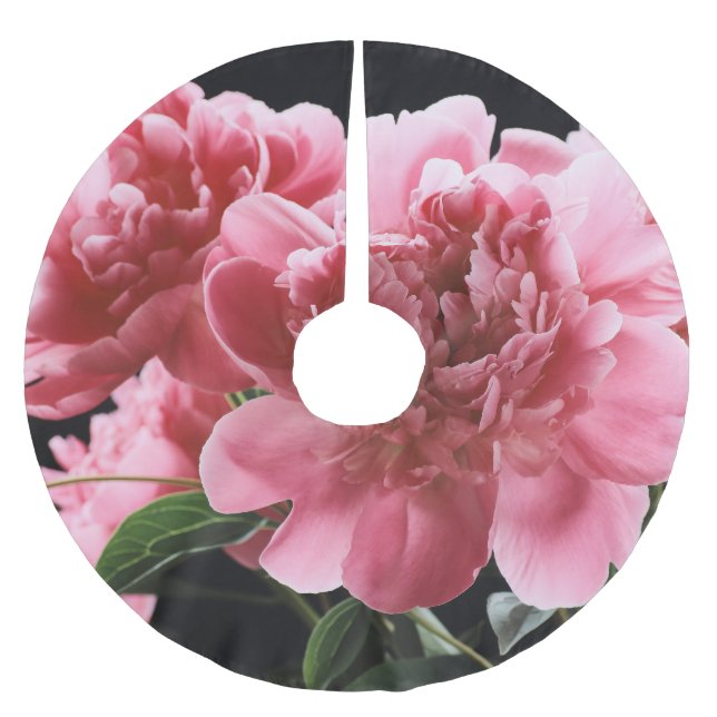 Peony Bouquet Closeup: Rosa Red Julgransmatta Borstad Polyester (Framsidan)