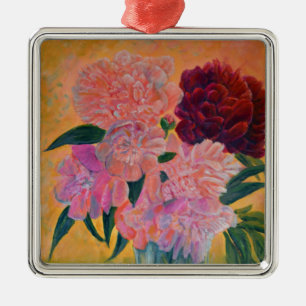 Peony bouquet - Peonies Painting Julgransprydnad Metall