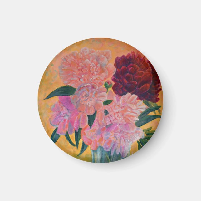 Peony bouquet - Peonies Painting Magnet (Framsidan)