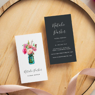 Peony Bouquet Visitkort