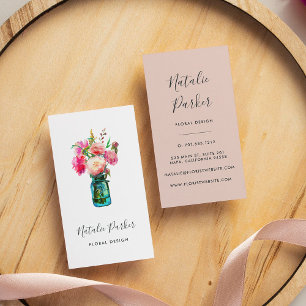 Peony Bouquet Visitkort