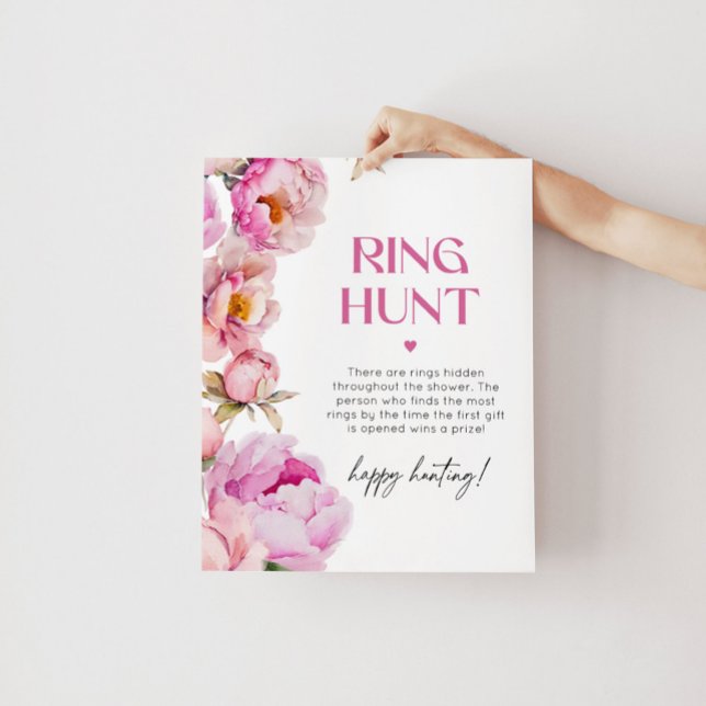Peony bright rosa ring jagar möhippa-spel poster (Skapare uppladdad)
