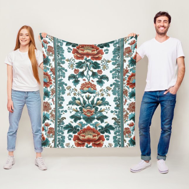 Peony Brocade Fleecefilt (På plats)