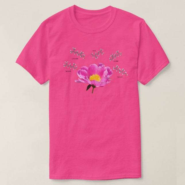 Peony Chemistry Science Flower T Shirt (Design framsida)