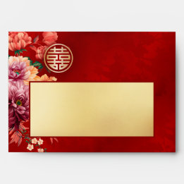 Peony Chinese Bröllop Guld Red