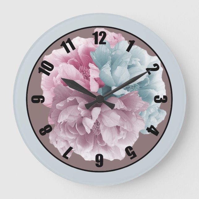 Peony Circle Large Clock Stor Klocka (Framsida)