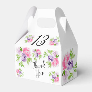 Peony Cluster 13th Födelsedagsfest Favor Box Presentaskar