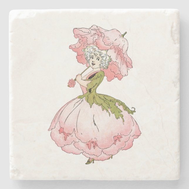 Peony Dam Stone Beverage Coaster Stenunderlägg (Framsidan)