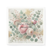 Peony Drama Light Cocktail Bröllop Pappra Napkins