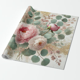 Peony Drama Wrapping Papper Presentpapper