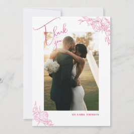 Peony Elegance Bröllop Tack Kort