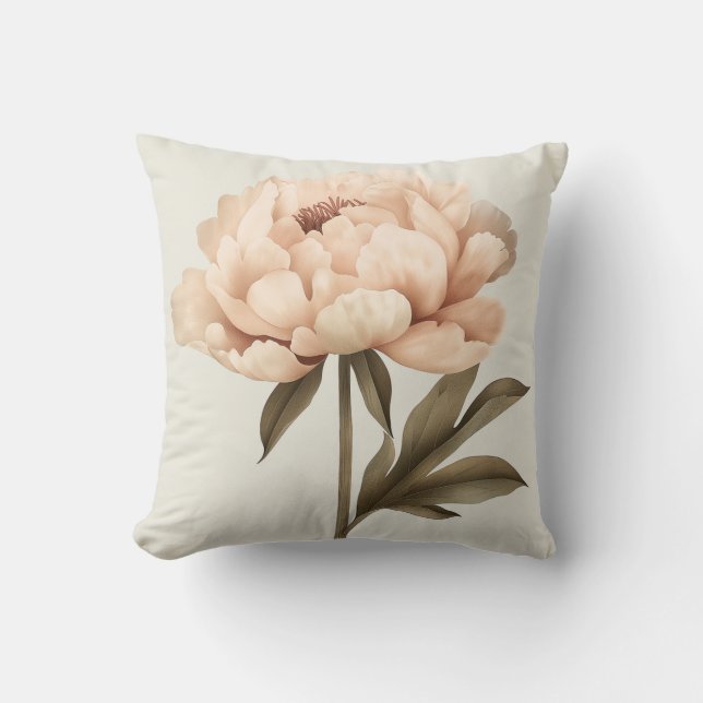  Peony Elegance: Sophisticated Grace Kudde (Framsida)