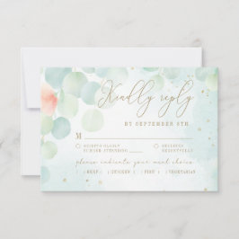 Peony Eucalyptus Greenery Monogram Meal Choice OSA Kort
