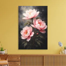 Peony Floral Artwork Canvastryck
