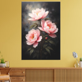 Peony Floral Artwork Canvastryck