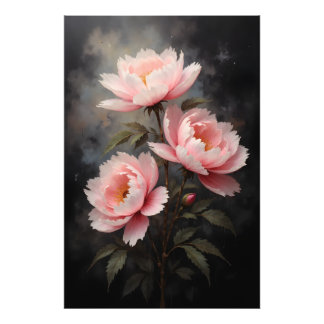 Peony Floral Artwork Fototryck