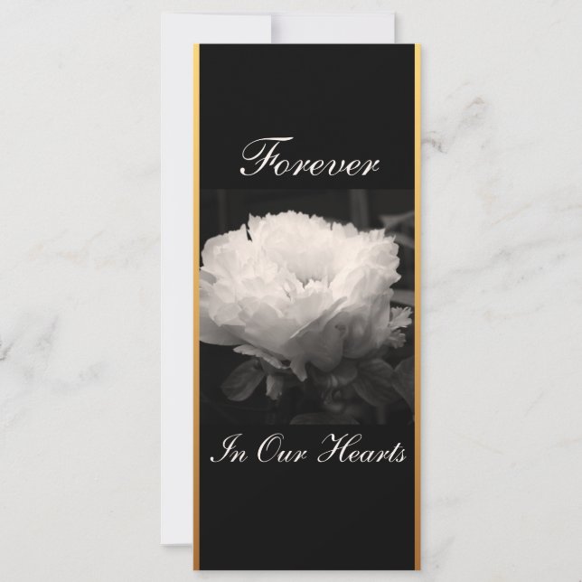 Peony Floral Photography 3 Funeral Announcement Inbjudningar (Framsida)