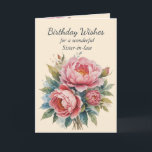Peony Flower Bouquet Sister-in-law Birthday Card Kort<br><div class="desc">Peony Bouquet Flower Bouquet för din svärmakare på födelsedagen i vers Må du bli överfull med Guds kärlek och glädje på din speciella dag och varje dag</div>