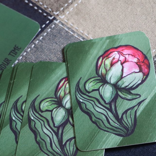 Peony Flower Peonies Gardener Art Rosa Visitkort (Skapare uppladdad)