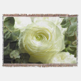 Peony Flower Throw Blanket Filt