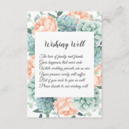 Peony Flowers Succulents Bröllop Wishing well Tilläggskort