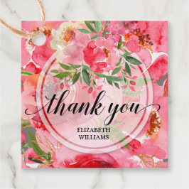Peony Flowers Tack Gåvor Etiketter