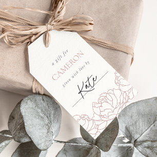 Peony Garden Dammtrosa blomsteruppvisning Dusj Presentetikett
