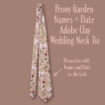Peony Garden Namn   Date Adobe Clay Bröllop Slips<br><div class="desc">Gömt inuti är en ljuv påminnelse om Bride och Groom's namn och datumet. Vackert blommönster med buketter av peonier,  bär och eukalyptus. ~ Leta efter hela sviten bröllop stationär i Peony Garden Wedding Suite Collection.</div>