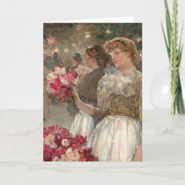 Peony Girl | Childe Hassam Kort (Framsida)