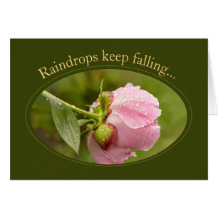 Peony glitter Rindrops CC1046 Birtday Card Hälsningskort