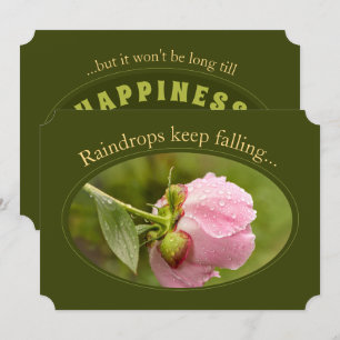 Peony glitter Rindrops CC1047 Birtday Card Inbjudningar