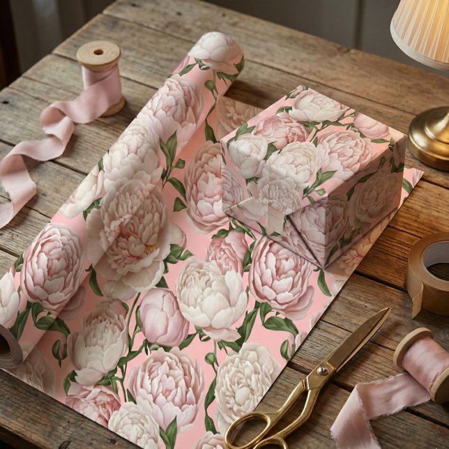 Peony Grace Elegant Blommig Konst  Presentpapper (Skapare uppladdad)