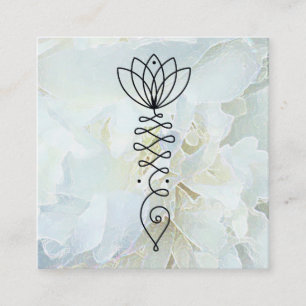 *~* Peony Heart Lotus Healmassage Reiki Yoga Fyrkantigt Visitkort