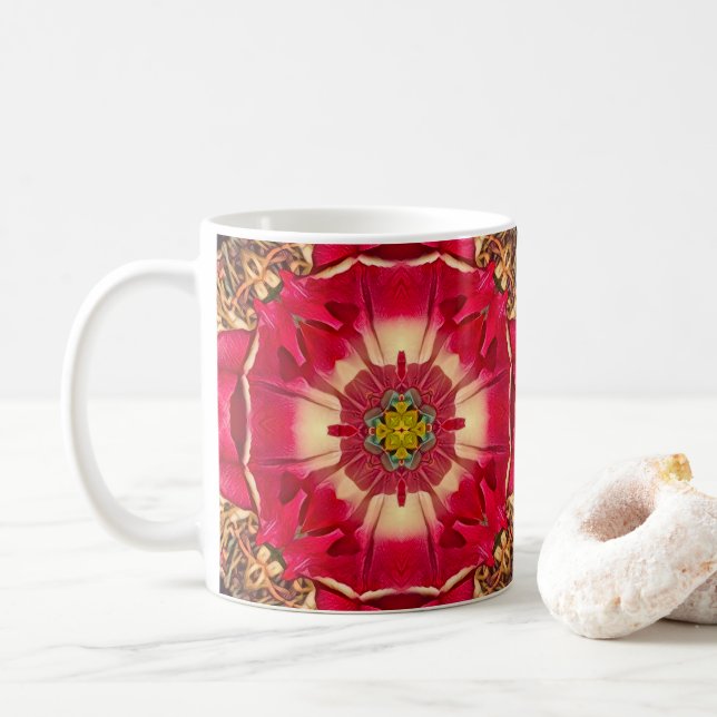 Peony Hearts Kaffemugg (Med munk)