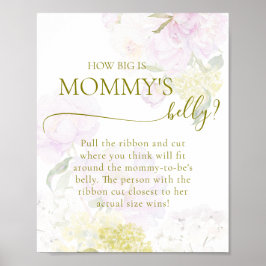 Peony Hydrangea Baby Shower Big Mamma Belly Poster