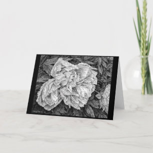 Peony i rain-hälsningskortet kort