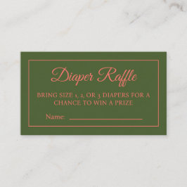 Peony in Bloom Diaper Raffle Ticket Visitkort