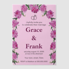 Peony-inbjudan. Inbjudan