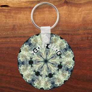 Peony Kaleidoscope Flower Art Personlig Nyckelring
