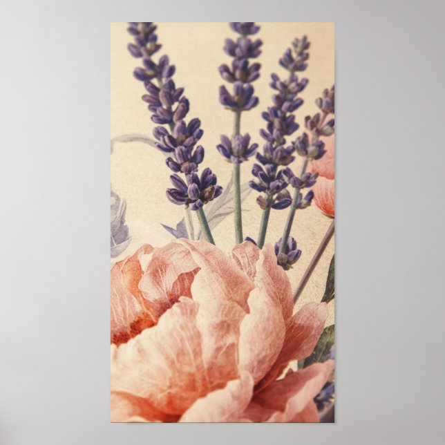 Peony & Lavender Harmony Poster (Framsidan)