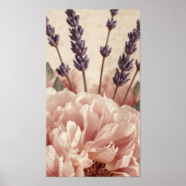 Peony & Lavender Harmony Poster (Framsidan)
