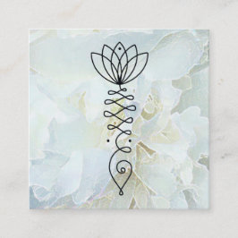 *~* Peony Lotus Heart Healer Massage Reiki Yoga Fyrkantigt Visitkort