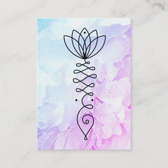 *~* Peony Lotus Heart Nirvana Massage Reiki Yoga Visitkort (Framsida)
