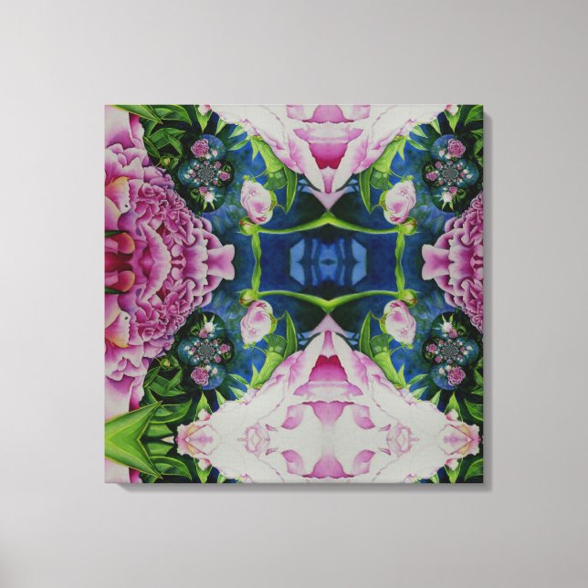Peony Mandala 2 Canvastryck (Framsida)