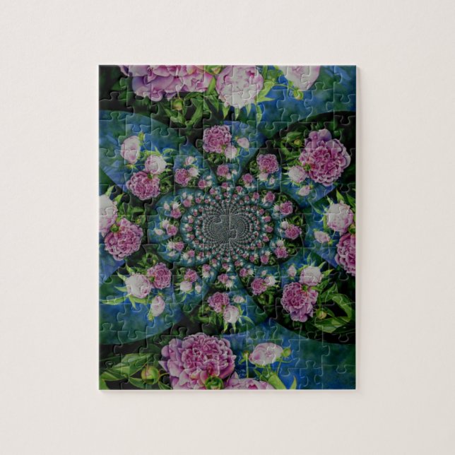 Peony mandala pussel (Vertikal)