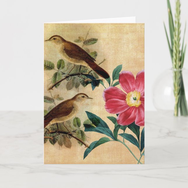 Peony med Nightingales Kort (Framsida)