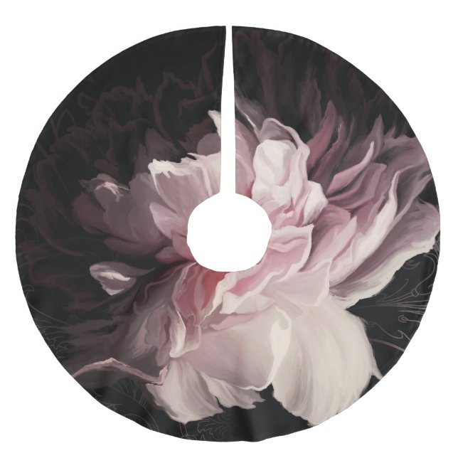Peony Mörk Wall: Payed Flower Design Julgransmatta Borstad Polyester (Framsidan)