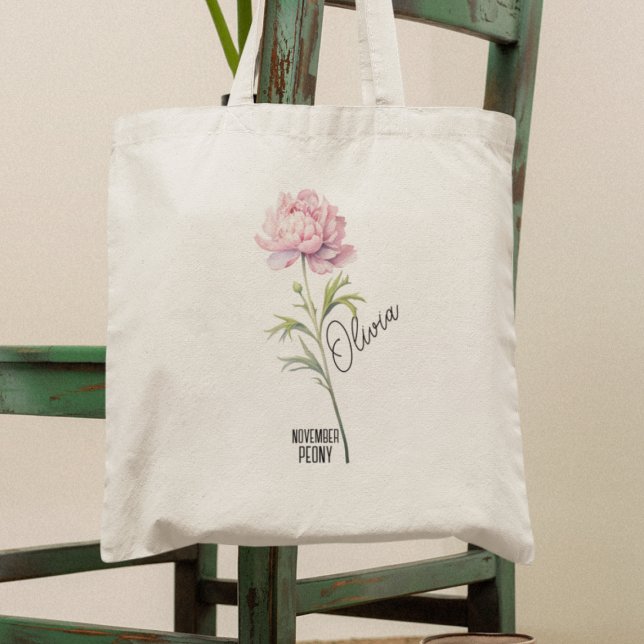 Peony Namn Tote Bag - höstmånaden Tygkasse (Skapare uppladdad)