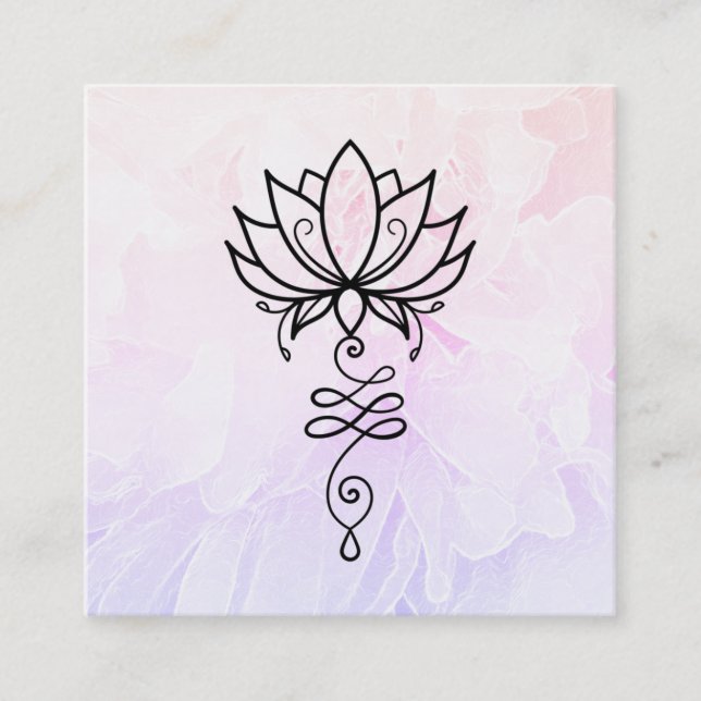 *~ Peony Nirvana Helig Geometry Reiki Lotus Fyrkantigt Visitkort (Framsida)