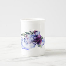 Peony Noir Bone China Mugg